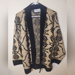 Black and Tan Patterned Cardigan